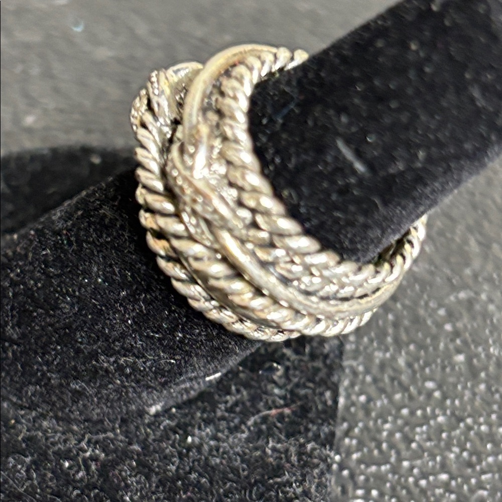 Premier Designs Silver Twisted Rope Ring - Picture 2 of 6